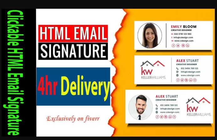  HTML email signature or clickable html email signature outlook signature